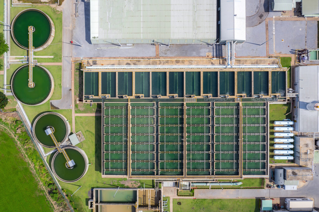 Aerial view of a chemical refinery