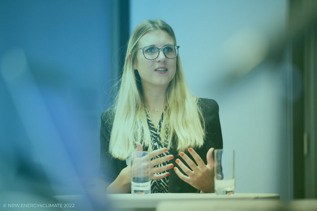 Woman talking on a conference